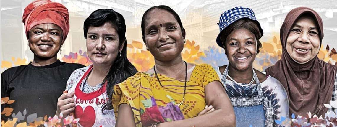 illustration of five informal economy workers, all women