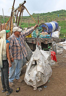 Waste pickers at a dumpsite in Guatemala