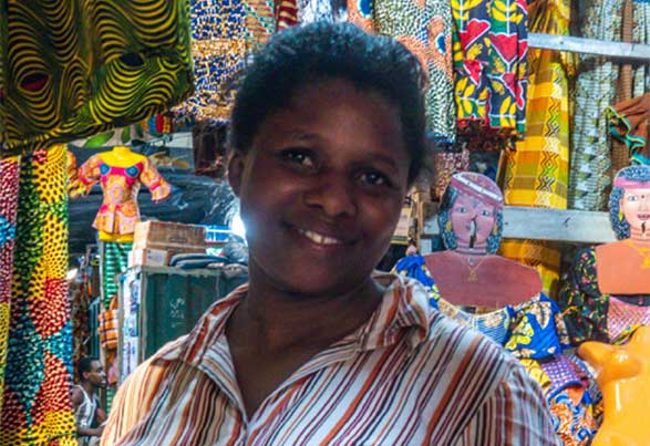 A market trader in Accra, Ghana