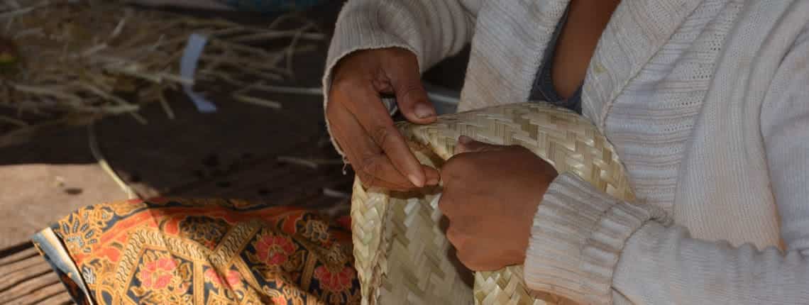 Weaving is a major part of the work done by home-based workers in Laos. Credit: Marty Chen