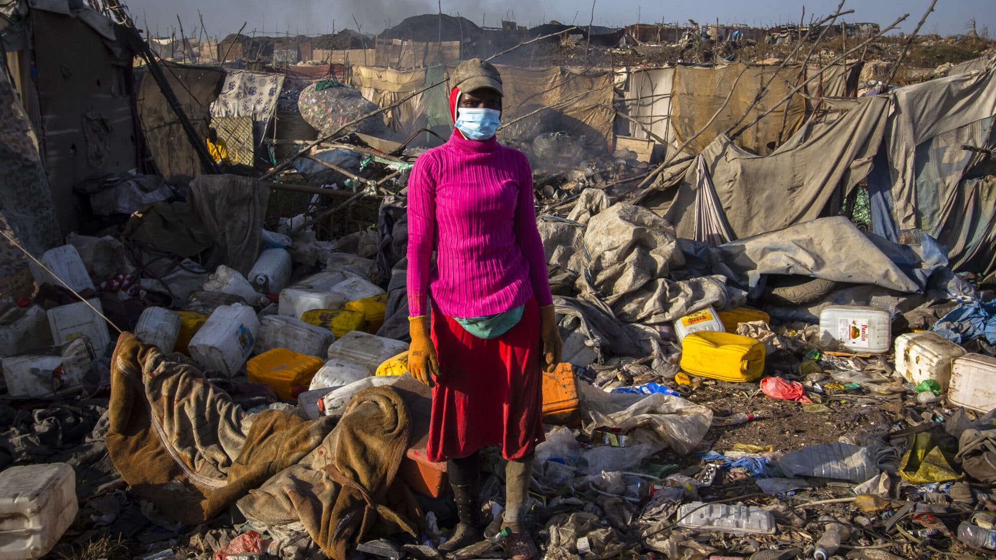 Bigué Cissé, a waste picker at the Mbeubeuss dumpsite near Dakar, Senegal, has been collecting plastic recyclables for 16 years to support her family of eight, including three children.