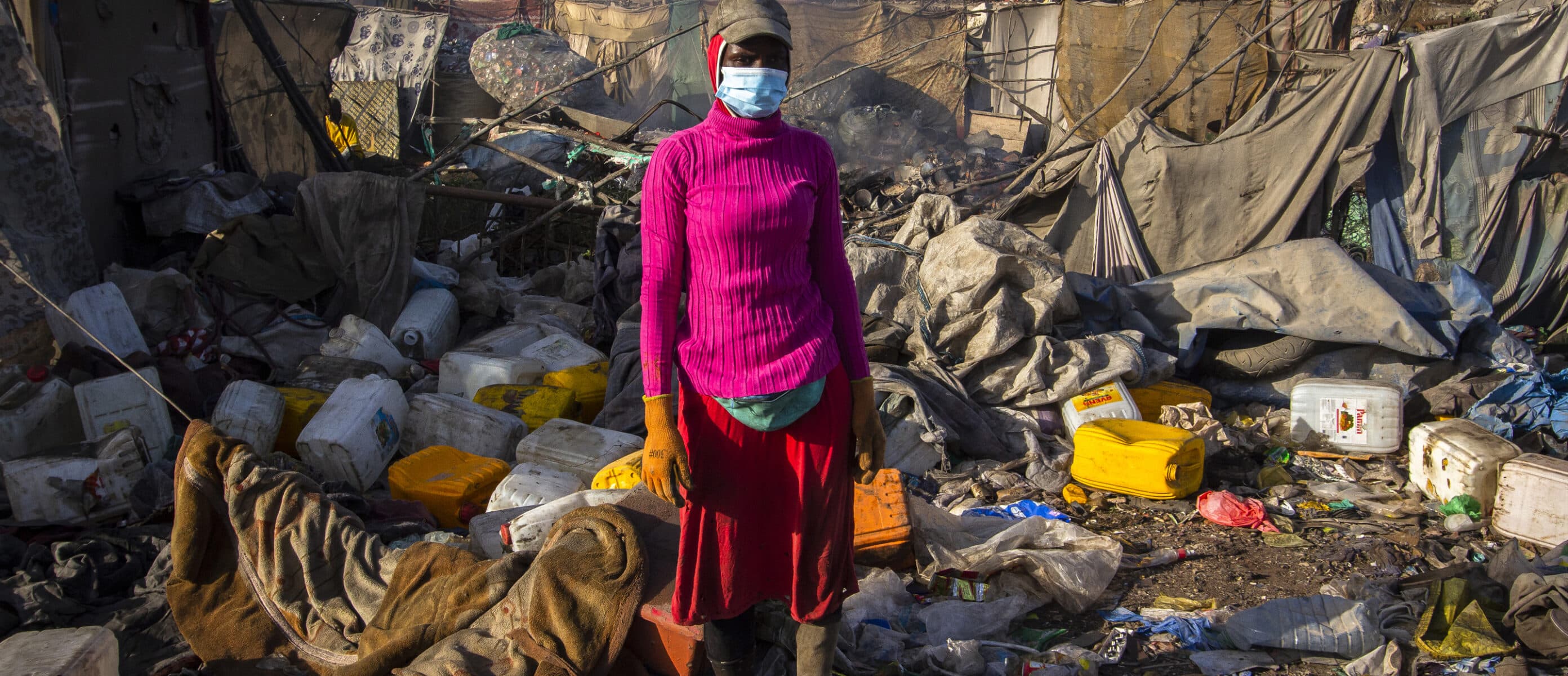 Bigué Cissé, a waste picker at the Mbeubeuss dumpsite near Dakar, Senegal, has been collecting plastic recyclables for 16 years to support her family of eight, including three children.