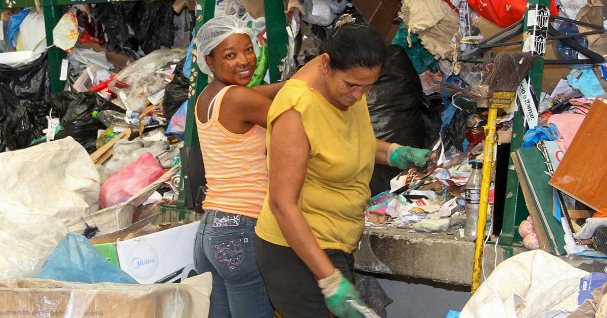 Waste pickers at work in Belo Horizonte, Brazil